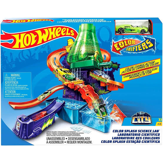 Pista de Juguete Hot Wheels City Color Shifters Laboratorio Científico